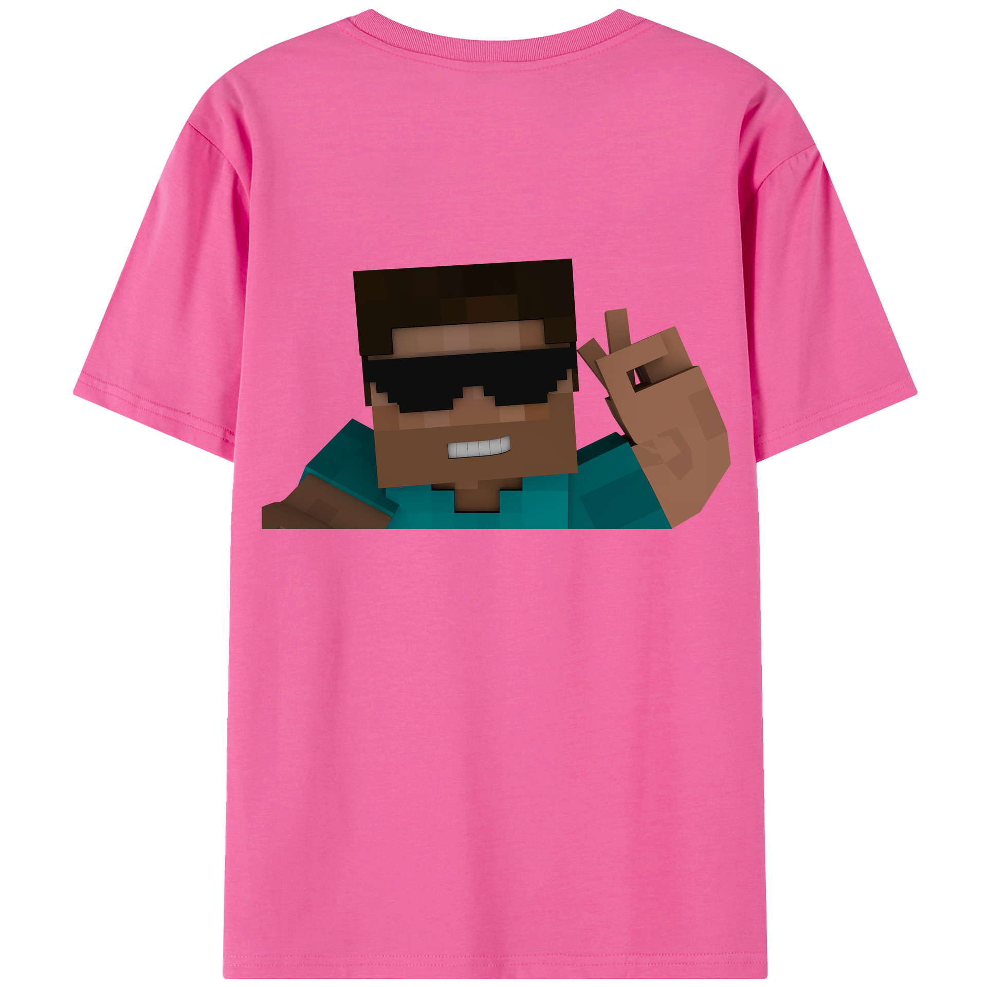 （画像用） マインクラフト ブロックの世界 Minecraft MC Block world レディース半袖Tシャツ(バックプリント)